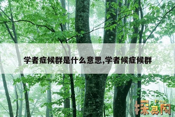 学者症候群是什么意思,学者候症候群