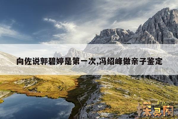向佐说郭碧婷是第一次,冯绍峰做亲子鉴定