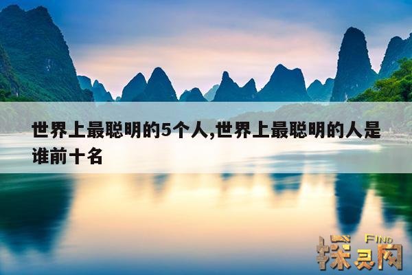 世界上最聪明的5个人,世界上最聪明的人是谁前十名