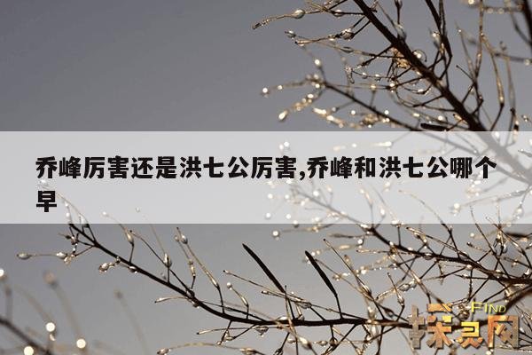 乔峰厉害还是洪七公厉害,乔峰和洪七公哪个早
