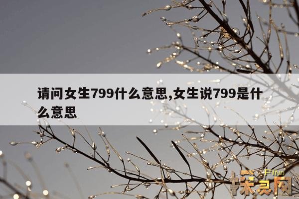 请问女生799什么意思,女生说799是什么意思