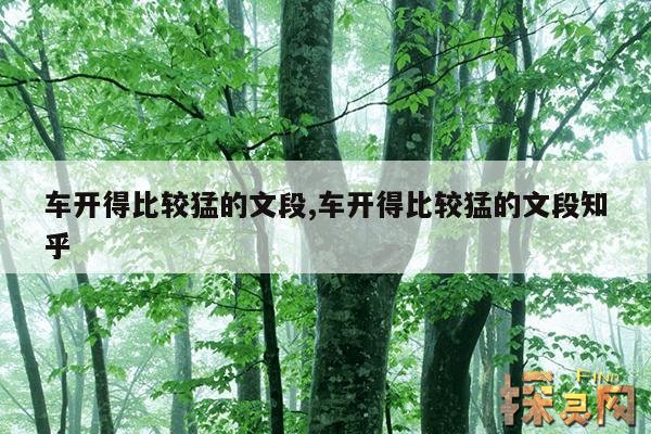 车开得比较猛的文段,车开得比较猛的文段知乎