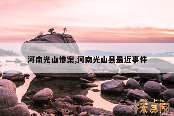 河南光山惨案,河南光山县最近事件